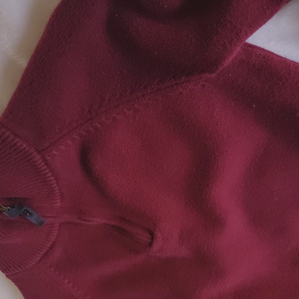 Crewcuts Kids Preppy Burgundy Sweater Quarter Zip. Back To School Fall Style. - Picture 12 of 16